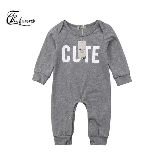 US Newborn Boy Baby Girl Long Sleeve Romper Jumpsuit Bodysuit Clothes Playsuit