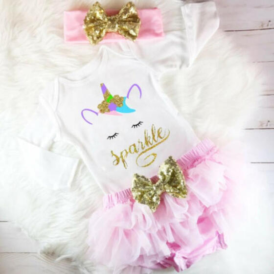 Newborn Infant Baby Girl Romper Tutu Tulle Skirt Ballet Dress Outfits Clothes US