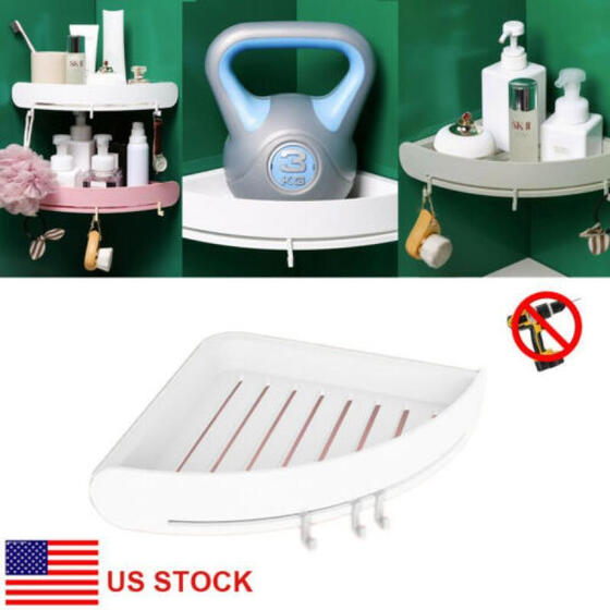 Bathroom Triangular Shower Shelf Corner Bath Storage Holder Organizer Rack LOT