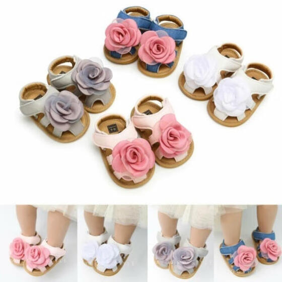0-18M Baby Infant Kid Girl Soft Sole Crib Toddler Summer Princess Sandals Shoes