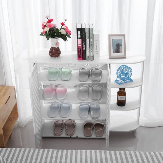 Shop White Wooden Shoe Cabinet Storage Rack Organizer Cupboard Half Corner Shoe Cupboard Storage Rack Online From Best Bakeware On Jd Com Global Site Joybuy Com