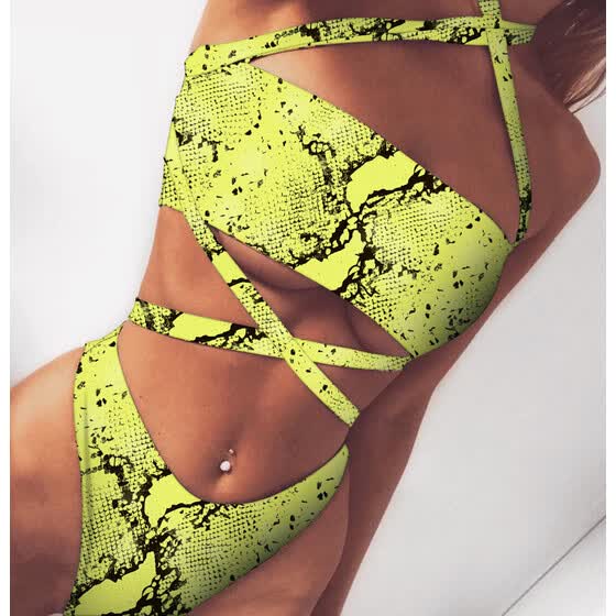 womens snake print swimsuit