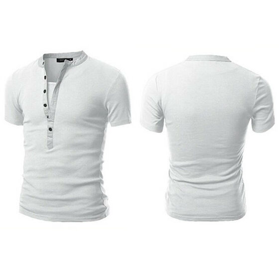 NEW Men's Polo Casual V-neck Collar T-shirt Short Sleeve Tee Shirt Slim Fit Tops