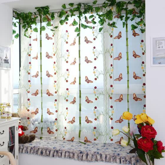 Shop Light Filtering Fabric Fold Roman Shade Butterfly Printed