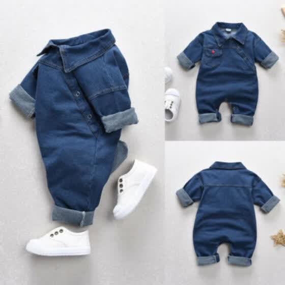 newborn denim romper