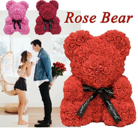 Giant Large Huge Big Teddy Bear Red Rose Flower Bear Toys Valentine Gifts 40cm - bear beret roblox id