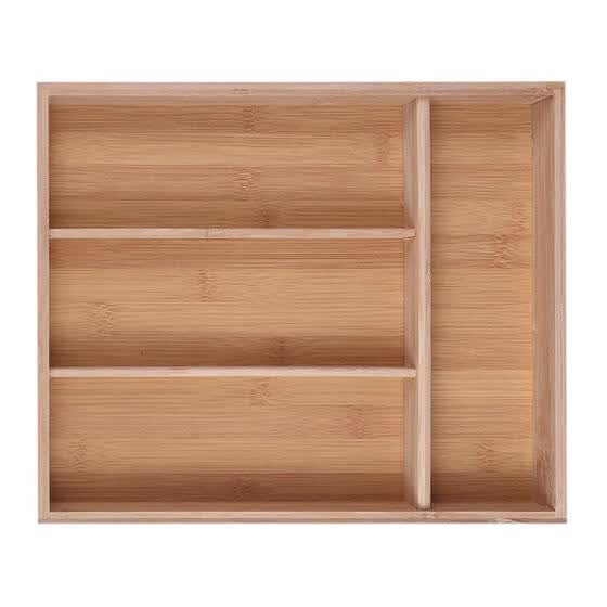 Shop Bamboo Drawer Organizer Flatware Storage Box Kitchenware