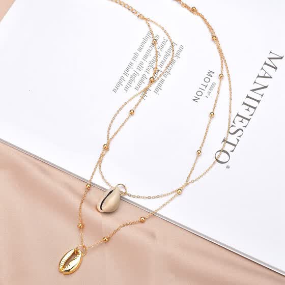 Gothic Bee Necklaces Waves Beach Pendants Necklace With Pearl Necklaces Waves Beach Pendants Necklace