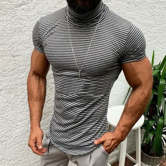 mens striped turtleneck shirt