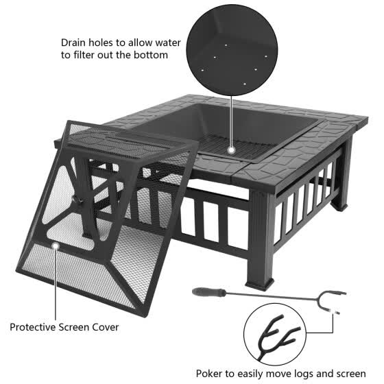 Shop Homes And Gardens 32 Outdoor Metal Firepit Backyard Patio