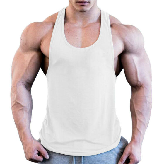 Men Asian Size Bodybuilding Muscle Breathable Training Stringer Tank Top Vests