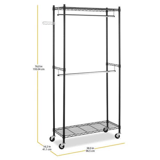 Shop Sturdy Shelving Garment Rack Movable Wardrobe Closet