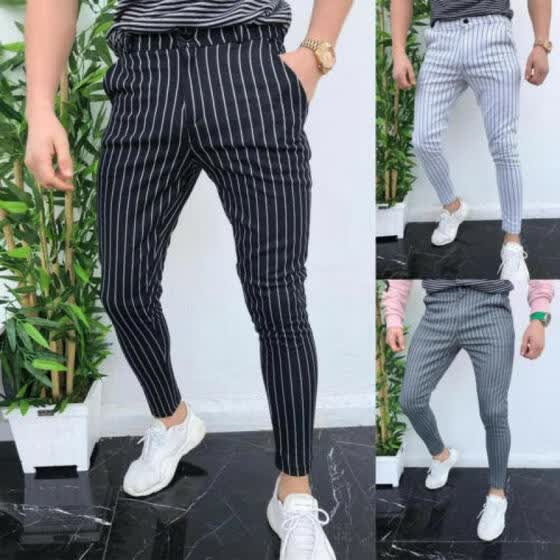 striped formal pants mens