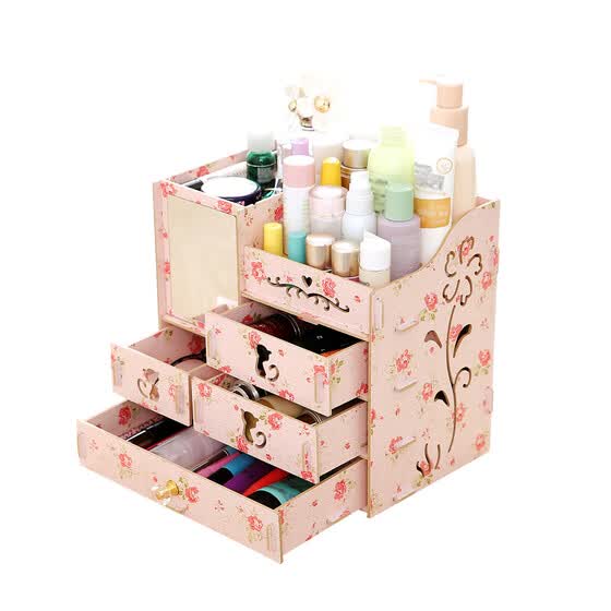 Multifunctional Desktop Storage Box Assembly Wooden
