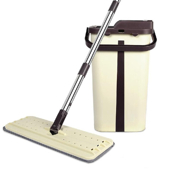 Shop Flat Squeeze Mop And Bucket Hand Free Wringing Floor Cleaning