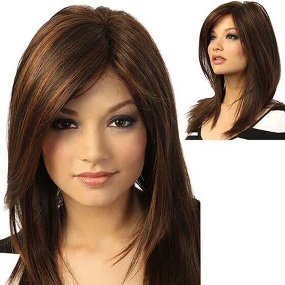 Shop Follure Brown Girl Natural Party Wig Long Full Straight
