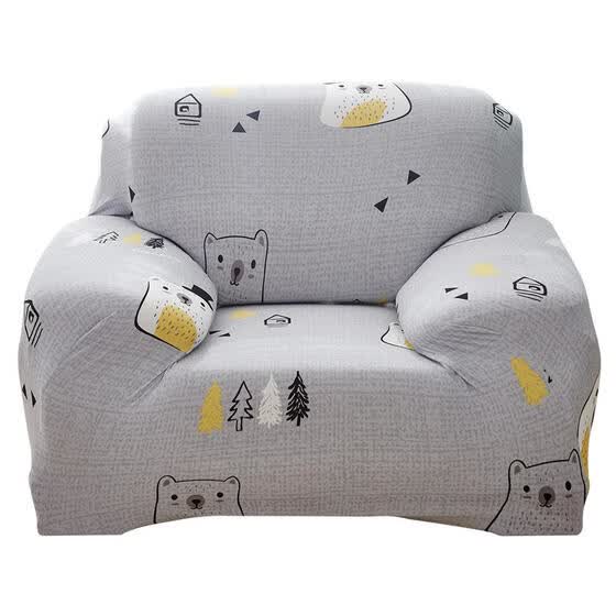 Shop Cute Bear Printed Tight Couch Wrap Stretchable Thin