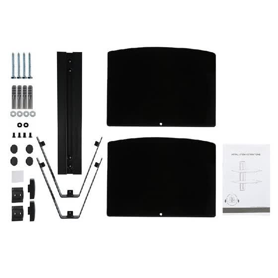 Shop 2 Tier Dual Glass Shelf Wall Mount Bracket Under Tv Component Cable Dvr Dvd Online From Best On Jd Com Global Site Joybuy Com