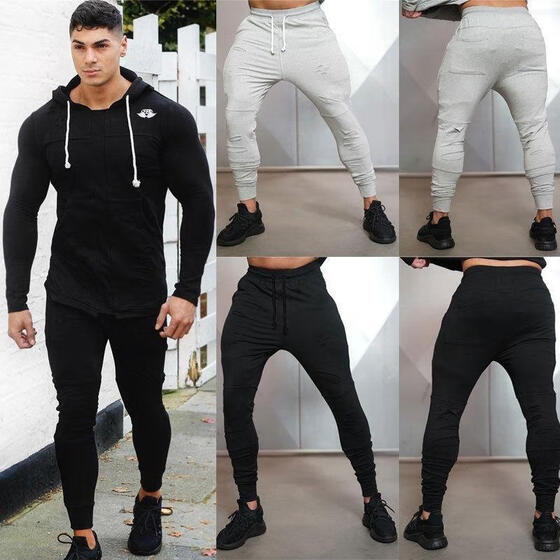 Men Sport Pants Long Trousers Tracksuit Fitness Workout Joggers Gym Sweatpants V