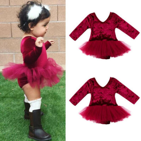 Newborn Baby Girls Tutu Dress Romper Bodysuit Jumpsuit Clothes Sunsuit Outfits