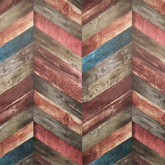 Shop Retro Colorful Wood Grain Pattern Peel Stick