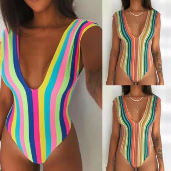 rainbow bathing suit womens