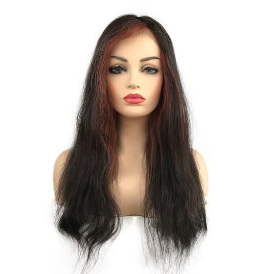 Shop Strongbeauty Long Lace Front Straight Black Mixed Red Wig