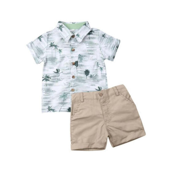 2PCS Toddler Baby Boy Kids Gentleman Shirt Tops+Pants Shorts Clothes Outfits Set