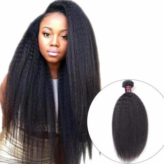 Shop Malaysian Human Hair Kinky Straight Hair Weave Bundle 1