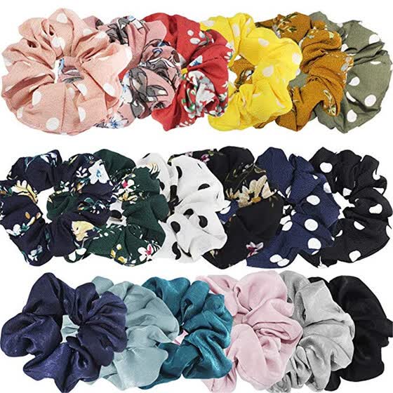 Shop Follure Hair Chiffon Elastics Hair Ties 18 Style Bright