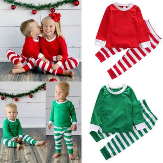 Shop 2pcs Toddler Kid Baby Boy Girl Christmas Pajamas Sleepwear Nightwear Clothes Set Online From Best Bras Briefs On Jd Com Global Site Joybuy Com