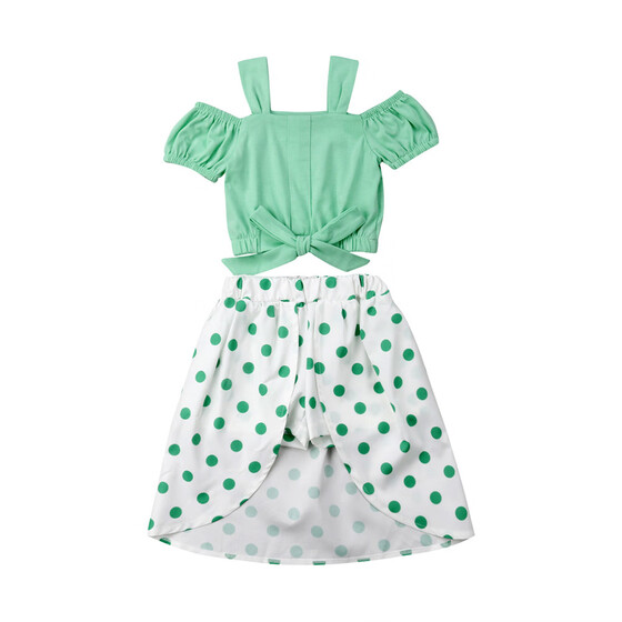 US Toddler Baby Girls Kids Bowknot Tops+Pants Cotton Summer Clothes Outfits Sets