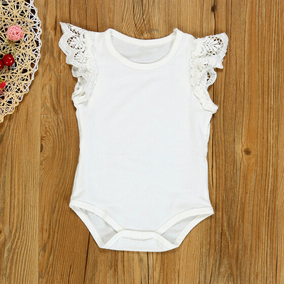 Infant Newborn Baby Girl Cotton Lacework Bodysuit Romper Jumpsuit Outfit Clothes