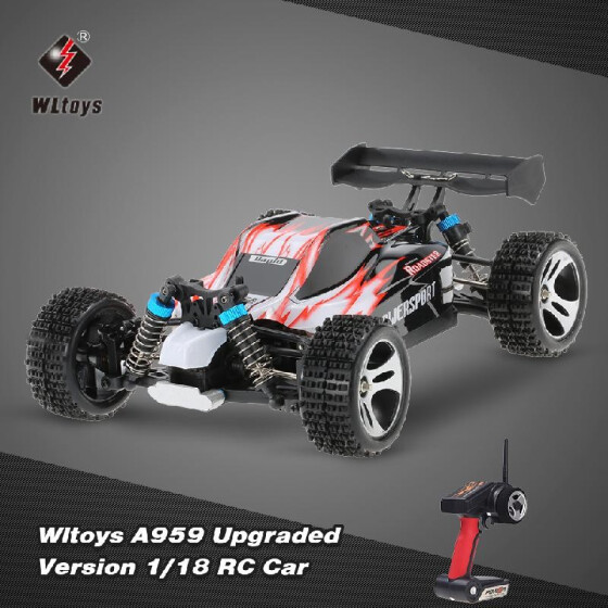 US Wltoys A959 Upgraded Version 1/18 2.4G 4WD RTR Off-Road Buggy RC Car H6Z9 