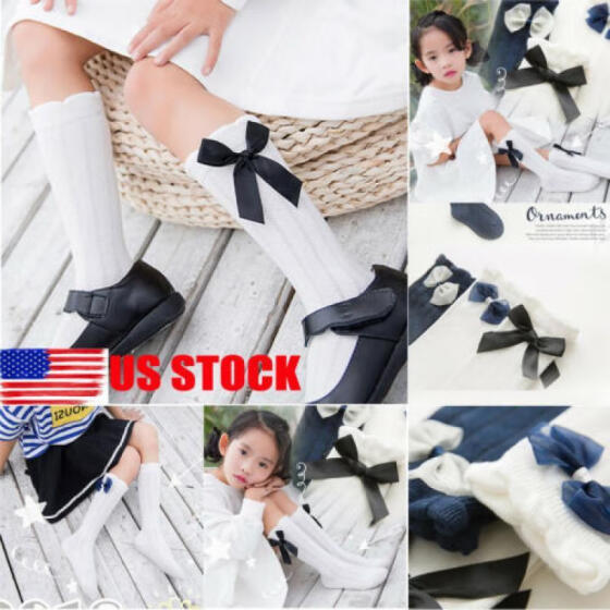 kids knee high socks with bows