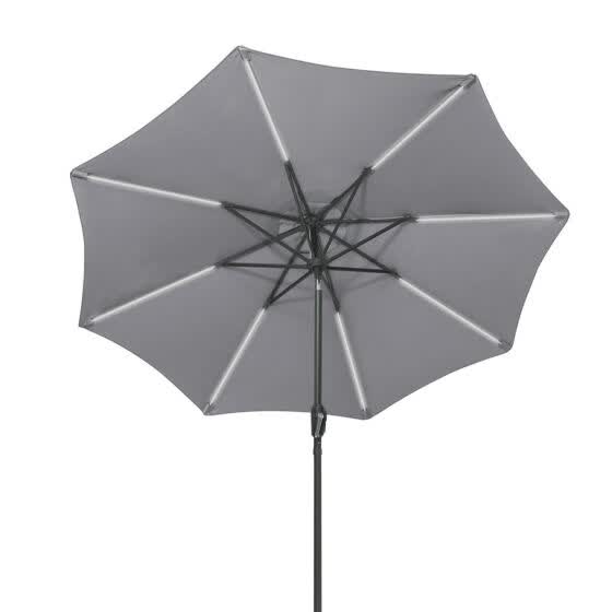 Shop 9 Ft Patio Solar Powered Umbrella With Led Light Gray Online From Best Other Furniture On Jd Com Global Site Joybuy Com