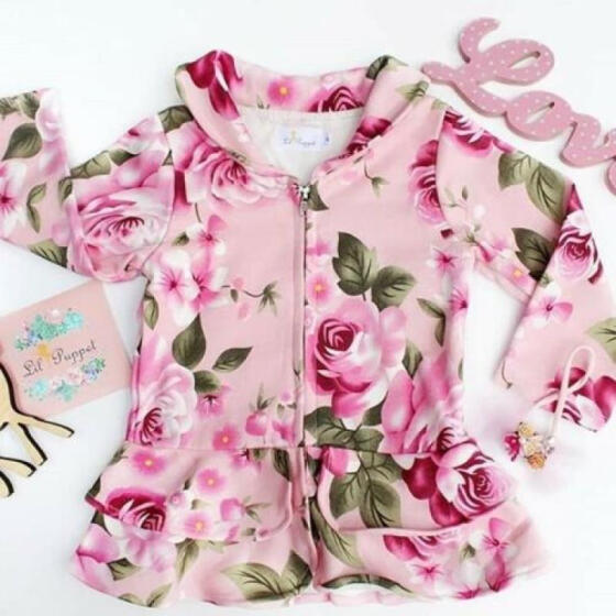 Toddler Baby Kid Girl Long Sleeve Flower Coat Jacket Toddler Kids Clothes Outfit