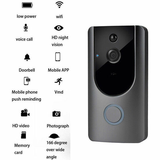 Wireless WiFi DoorBell Smart Video Phone Door Visual Ring Intercom Secure Camera