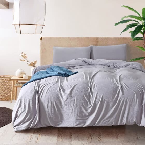 Shop Comforter Duvet Cover Set Pure Color Home Soft Bedding Set