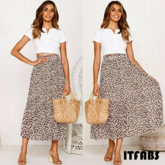 leopard print skirt maxi