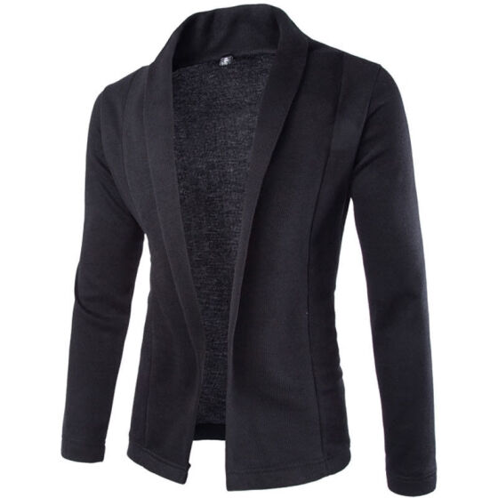 SUNSIOM Men's Casual Slim Fit No Button Suit Blazer Business Work Coat Jacket Outwear
