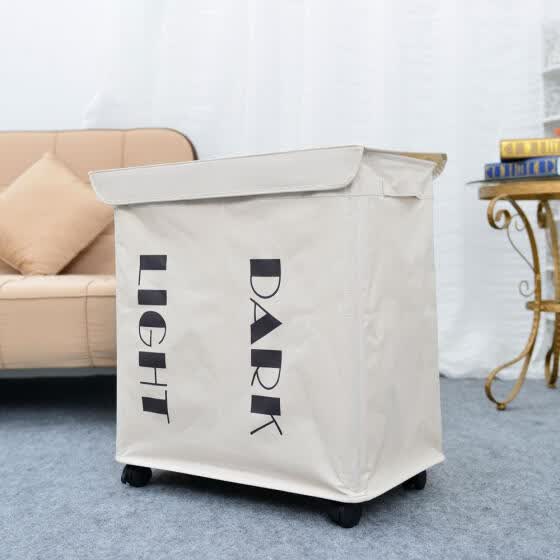 large white laundry hamper