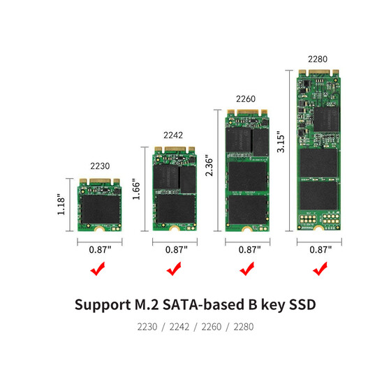 B Key M.2 NGFF SSD to 2.5/" SATA 3.0 Converter Adapter Card 2230 2242 2260 2280