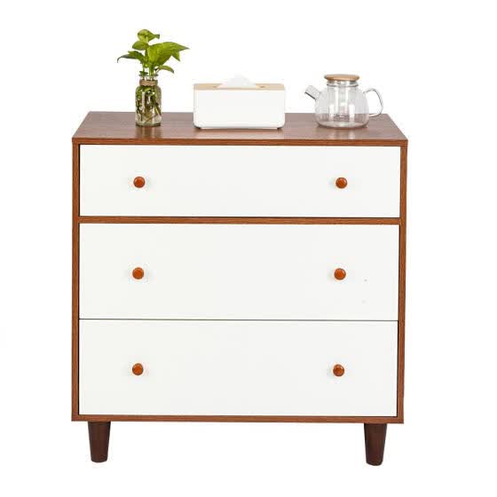 Shop 3 Drawers Nightstand Tall End Table Storage Wood