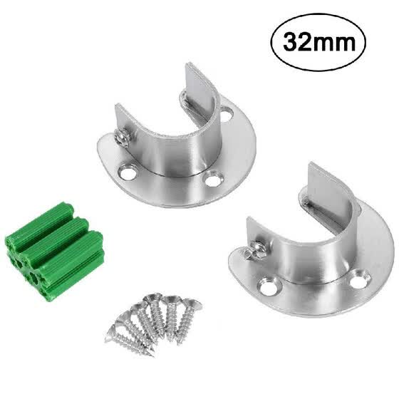 Shop 2pcs Closet Pole Sockets Set Of 2pcs U Shape Rod Socket