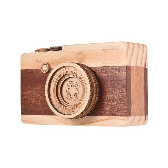 Shop Wooden Music Box Retro Camera Design Classical Melody