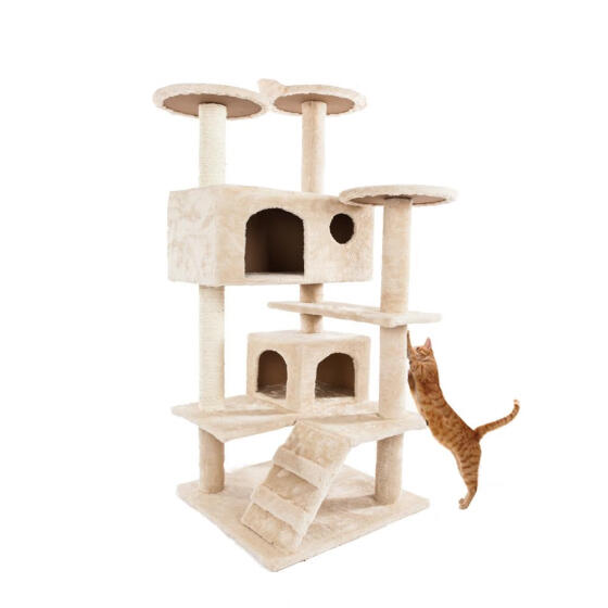 51/" Cat Tree Tower Condo Furniture Scratching Post Pet Kitty Play House Hammock
