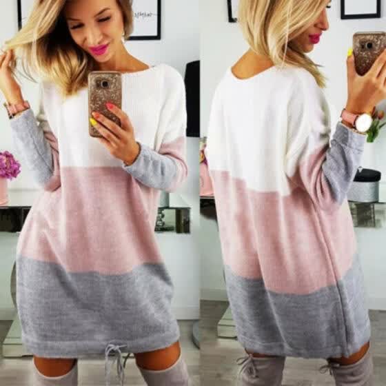 pink jumper dress womens