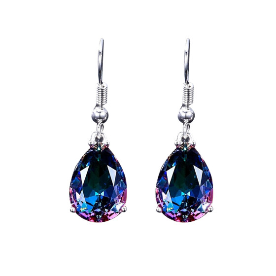 Dangle Long Drop Gem Alloy Crystal Earrings Fashion Multicolor Jewelry