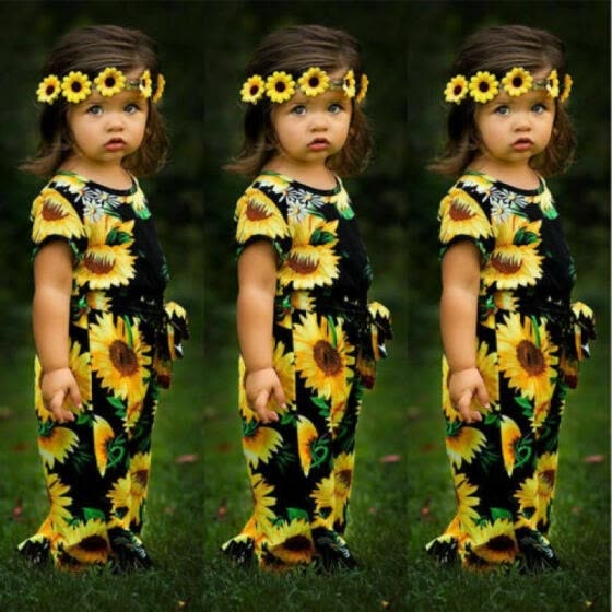 sunflower romper baby